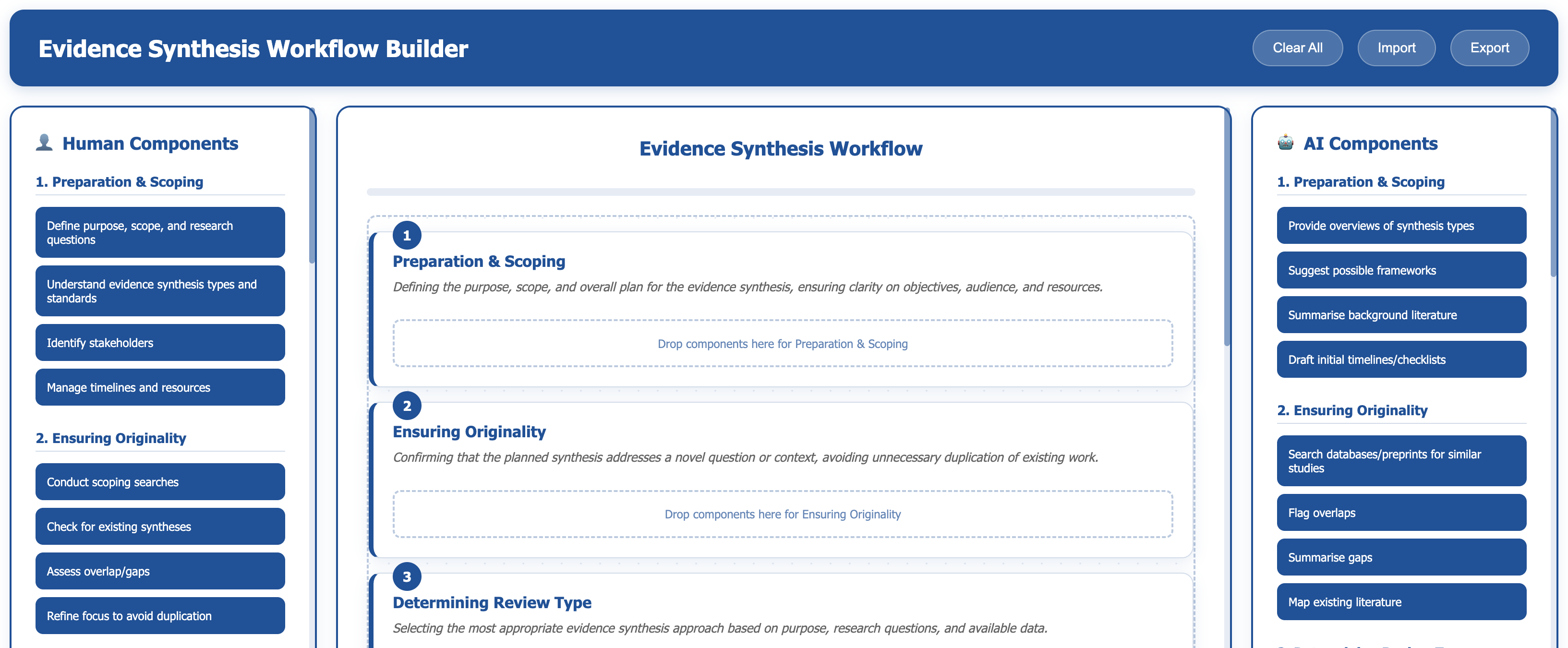 Evidence Synthesis Workflow Builder